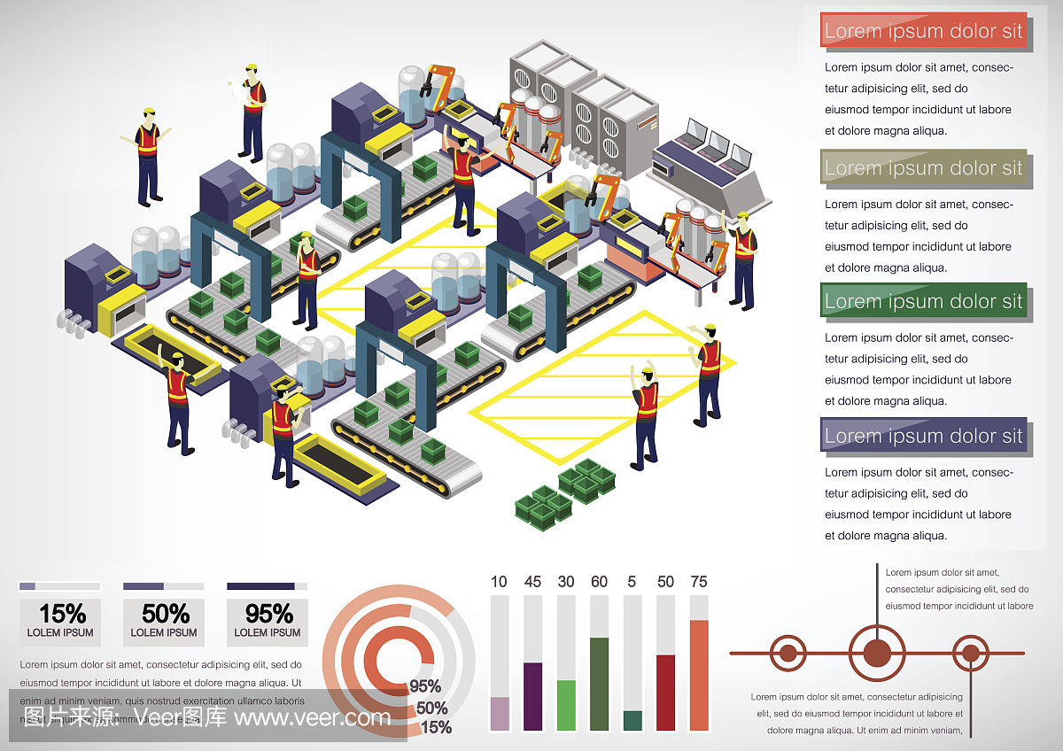 說明信息圖形工廠設(shè)備的概念